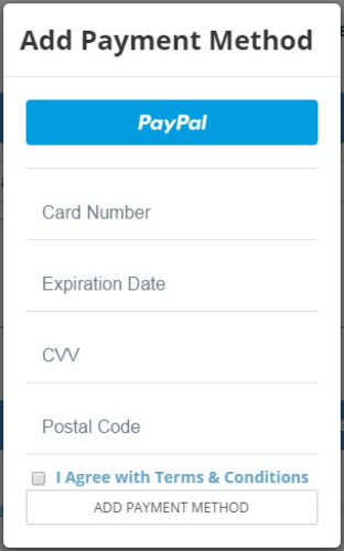 SCREENish add payment method