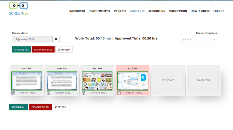 Approve work in SCREENish