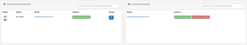 Pending invitations in SCREENish