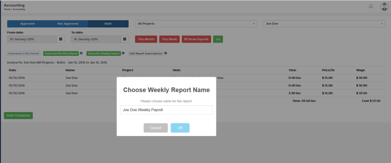 Email reports