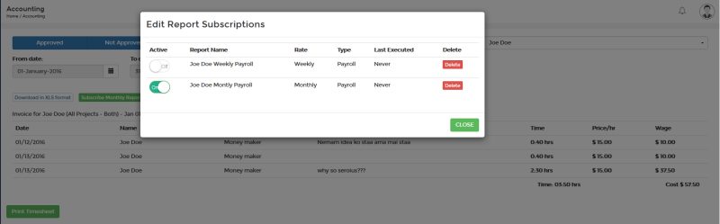 Manage reports