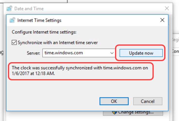 Sync time