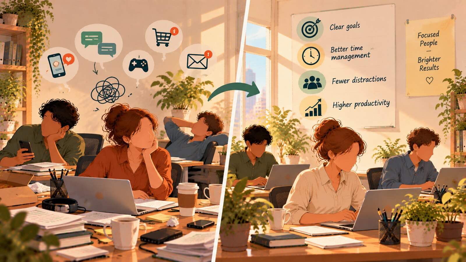 How to avoid the distractions for your team and make them work productively?