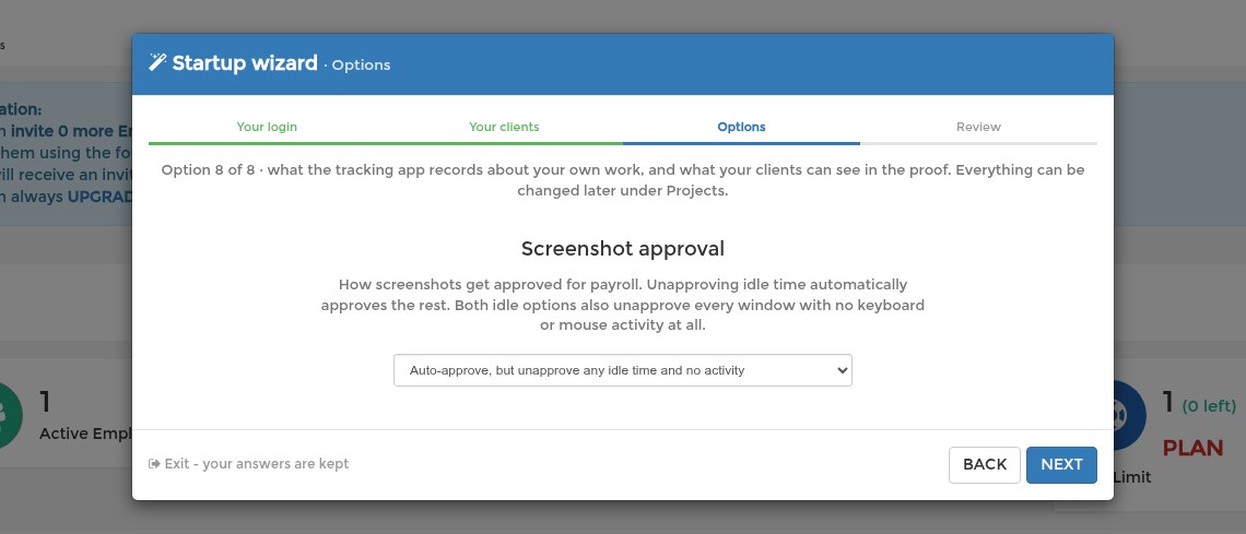 Option 8 of 8: screenshot approval set to auto-approve