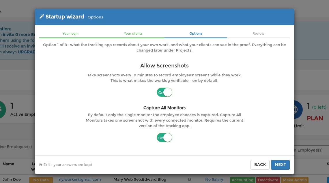 Option 1 of 8: screenshots on, capture all monitors